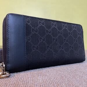 GUCCI Sima Marmont long wallet in black leather-F278